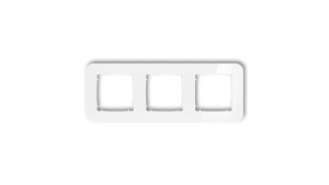 ICON Ramka uniwersalna potrójna zaokrąglona - efekt szkła (ramka: biała spód: biały) 0-0-IRSZ-3