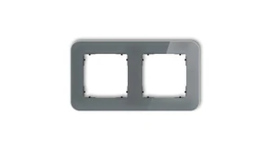 ICON Ramka uniwersalna podwójna zaokrąglona - efekt szkła (ramka: grafitowa spód: czarny) 28-12-IRSZ-2