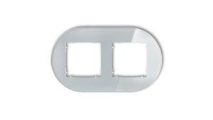 ICON Ramka uniwersalna podwójna okrągła - efekt szkła (ramka: szara spód: biały) 15-0-IRSO-2