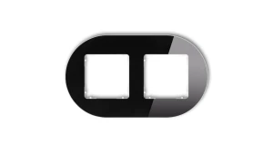 ICON Ramka uniwersalna podwójna okrągła - efekt szkła (ramka: czarna spód: biały) 12-0-IRSO-2