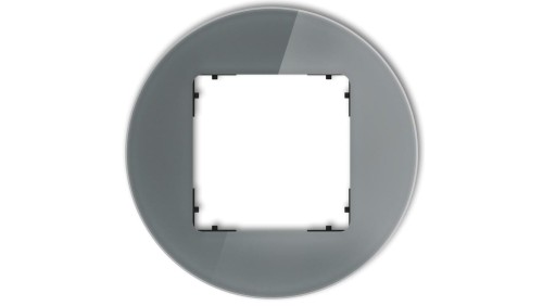 ICON Ramka uniwersalna pojedyncza okrągła - efekt szkła (ramka: grafitowa spód: czarny) 28-12-IRSO-1