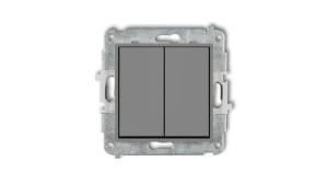 ICON Mechanizm łącznika podwójnego krzyżowego (dwa klawisze bez piktogramu) szary mat 27IWP-66.1