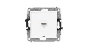ICON Mechanizm gniazda komputerowego pojedynczego 1xRJ45, kat. 5e, 8-stykowy, bez pola opisowego biały mat 25IGKBO-1