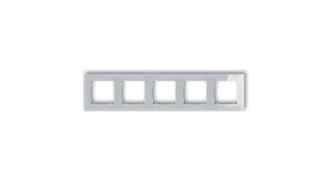 ICON Ramka uniwersalna pięciokrotna kwadratowa - efekt szkła (ramka: szara spód: biały) 15-0-IRSK-5