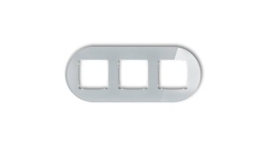 ICON Ramka uniwersalna potrójna okrągła - efekt szkła (ramka: szara spód: biały) 15-0-IRSO-3