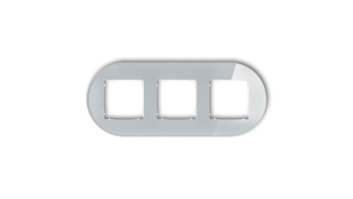 ICON Ramka uniwersalna potrójna okrągła - efekt szkła (ramka: szara spód: biały) 15-0-IRSO-3