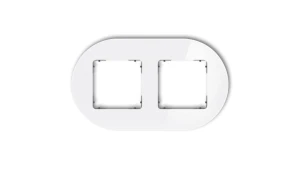 ICON Ramka uniwersalna podwójna okrągła - efekt szkła (ramka: biała spód: grafitowy mat) 0-28-IRSO-2