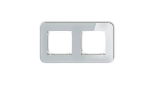 ICON Ramka uniwersalna podwójna zaokrąglona - efekt szkła (ramka: szara spód: biały) 15-0-IRSZ-2