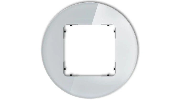 ICON Ramka uniwersalna pojedyncza okrągła - efekt szkła (ramka: szara spód: czarny) 15-12-IRSO-1