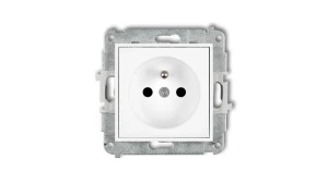 ICON Mechanizm gniazda pojedynczego z uziemieniem 2P+Z (przesłony torów prądowych) biały IGP-1zp