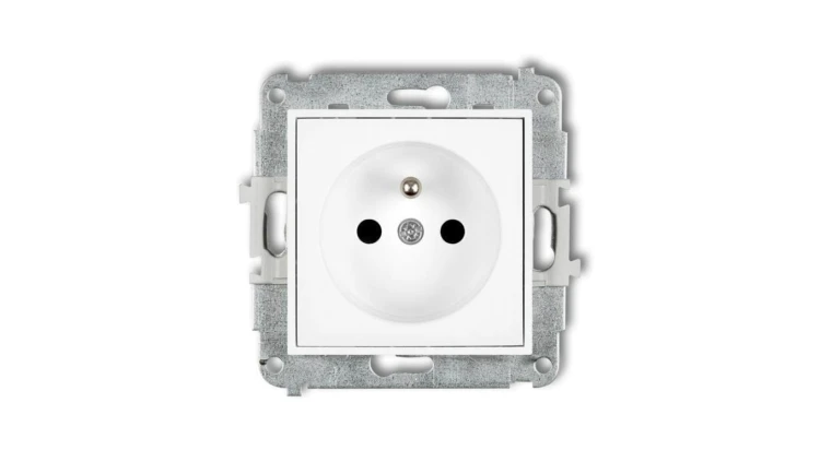 ICON Mechanizm gniazda pojedynczego z uziemieniem 2P+Z (przesłony torów prądowych) biały IGP-1zp