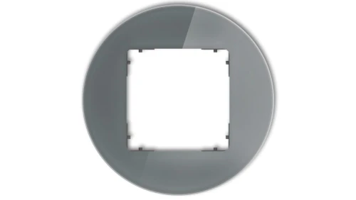 ICON Ramka uniwersalna pojedyncza okrągła - efekt szkła (ramka: grafitowa spód: grafitowy mat) 28-28-IRSO-1