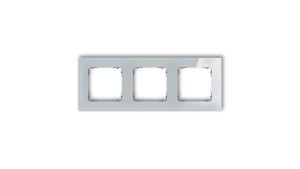 ICON Ramka uniwersalna potrójna kwadratowa - efekt szkła (ramka: szara spód: grafitowy mat) 15-28-IRSK-3