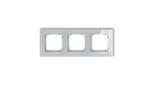 ICON Ramka uniwersalna potrójna kwadratowa - efekt szkła (ramka: szara spód: grafitowy mat) 15-28-IRSK-3