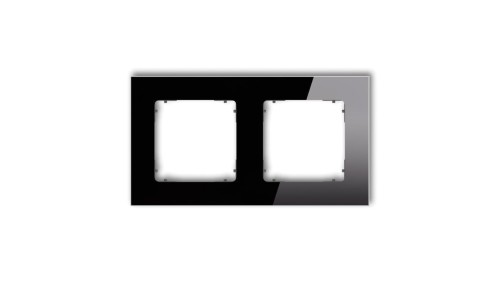 ICON Ramka uniwersalna podwójna kwadratowa - efekt szkła (ramka: czarna spód: grafitowy mat) 12-28-IRSK-2