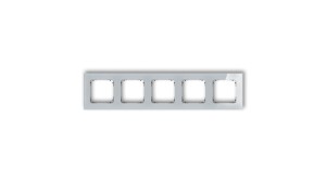 ICON Ramka uniwersalna pięciokrotna kwadratowa - efekt szkła (ramka: szara spód: czarny) 15-12-IRSK-5