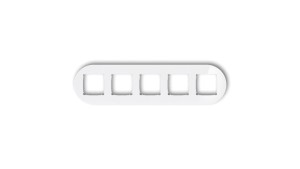 ICON Ramka uniwersalna pięciokrotna okrągła - efekt szkła (ramka: biała spód: biały) 0-0-IRSO-5