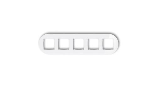 ICON Ramka uniwersalna pięciokrotna okrągła - efekt szkła (ramka: biała spód: biały) 0-0-IRSO-5