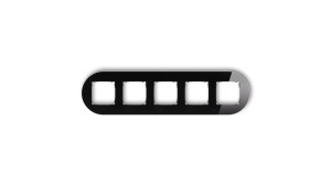 ICON Ramka uniwersalna pięciokrotna okrągła - efekt szkła (ramka: czarna spód: czarny) 12-12-IRSO-5