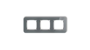 ICON Ramka uniwersalna potrójna zaokrąglona - efekt szkła (ramka: grafitowa spód: czarny) 28-12-IRSZ-3