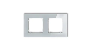 ICON Ramka uniwersalna podwójna kwadratowa - efekt szkła (ramka: szara spód: biały) 15-0-IRSK-2