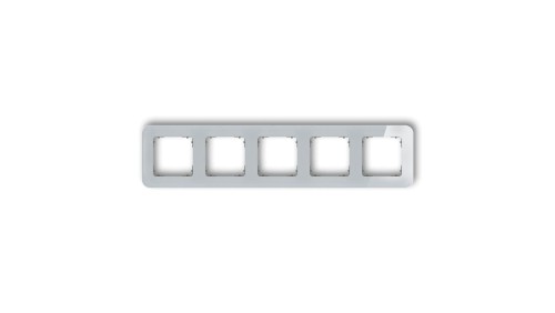 ICON Ramka uniwersalna pięciokrotna zaokrąglona - efekt szkła (ramka: szara spód: grafitowy mat) 15-28-IRSZ-5