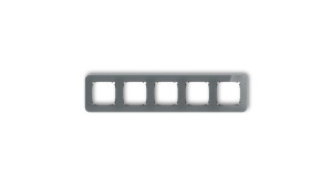 ICON Ramka uniwersalna pięciokrotna zaokrąglona - efekt szkła (ramka: grafitowa spód: czarny) 28-12-IRSZ-5