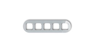 ICON Ramka uniwersalna pięciokrotna okrągła - efekt szkła (ramka: szara spód: czarny) 15-12-IRSO-5