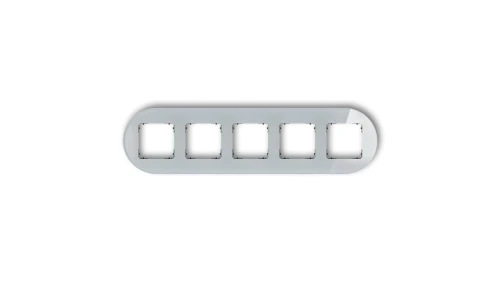 ICON Ramka uniwersalna pięciokrotna okrągła - efekt szkła (ramka: szara spód: czarny) 15-12-IRSO-5