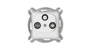 ICON Mechanizm gniazda abonenckiego 2 wyjścia SAT + TV biały IGSN