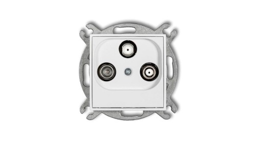 ICON Mechanizm gniazda abonenckiego 2 wyjścia SAT + TV biały IGSN