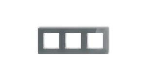 ICON Ramka uniwersalna potrójna kwadratowa - efekt szkła (ramka: grafitowa spód: biały) 28-0-IRSK-3