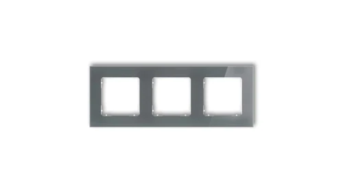 ICON Ramka uniwersalna potrójna kwadratowa - efekt szkła (ramka: grafitowa spód: biały) 28-0-IRSK-3