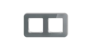 ICON Ramka uniwersalna podwójna zaokrąglona - efekt szkła (ramka: grafitowa spód: biały) 28-0-IRSZ-2