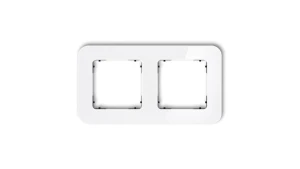 ICON Ramka uniwersalna podwójna zaokrąglona - efekt szkła (ramka: biała spód: czarny) 0-12-IRSZ-2