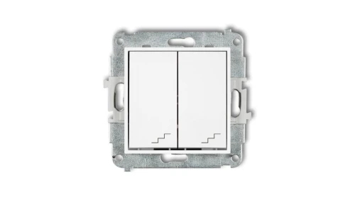 ICON Mechanizm łącznika podwójnego schodowego biały IWP-33