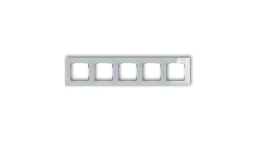 ICON Ramka uniwersalna pięciokrotna kwadratowa - efekt szkła (ramka: szara spód: grafitowy mat) 15-28-IRSK-5