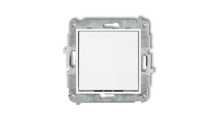 ICON Mechanizm łącznika zwiernego, jednobiegunowego (jeden klawisz bez piktogramu) biały IWP-4.1