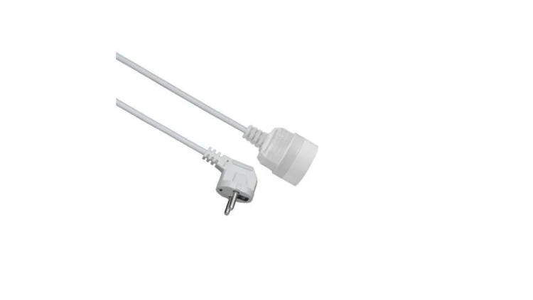 Przedłużacz 1-gniazdowy, 5m, 3x1,0mm OWY biały 28213