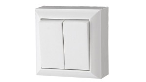 Łącznik świecznikowy, podwójny, natynkowy, IP20, biały, GAO 20454