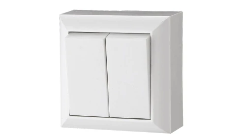 Łącznik świecznikowy, podwójny, natynkowy, IP20, biały, GAO 20454