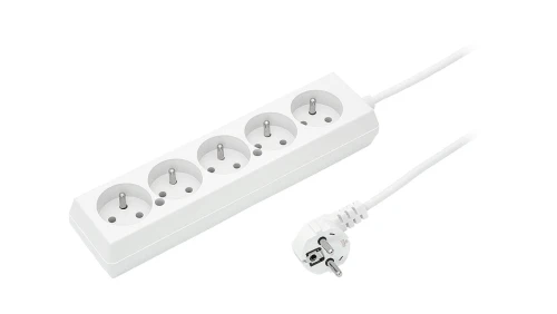 Przedłużacz 5-gniazd z/u 10A 3m /OMY 3x1/ biały PS-570 T-105810