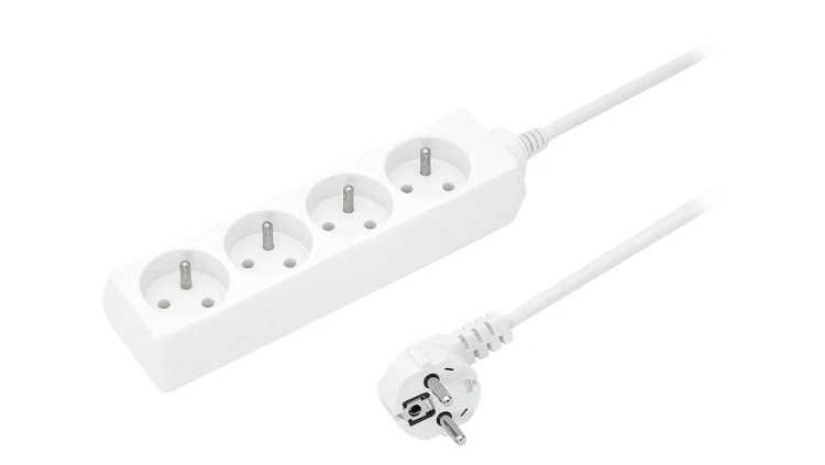 Przedłużacz 4-gniazda z/u 10A 1,5m /OMY 3x1/ biały PS-470 T-105650