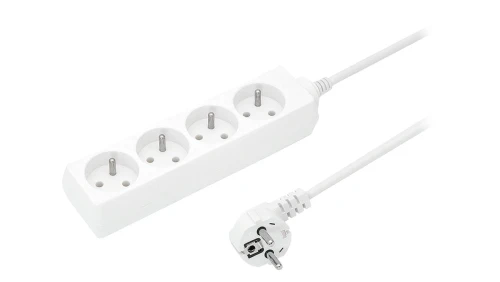 Przedłużacz 4-gniazda z/u 10A 3m /OMY 3x1/ biały PS-470 T-105680