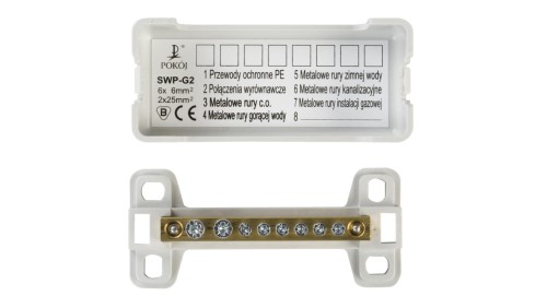 Szyna wyrównująca potencjał SWP-G2 6x6mm2 2x25mm2 A14-6208