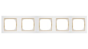 SANTRA ramka pięciokrotna IP20 biały/złoty 4175-27