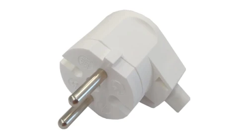 Wtyczka kątowa biała bez uziemienia 2P IP20 250V 16 A 24032