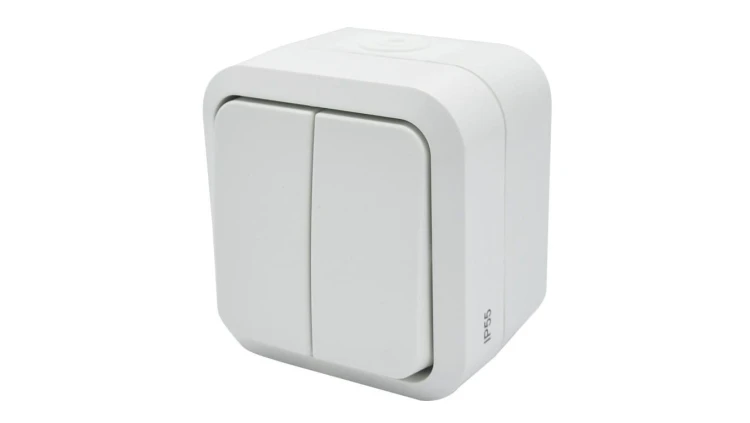 Łącznik świecznikowy podwójny natynkowy Aqua Pro IP55 biały 60223