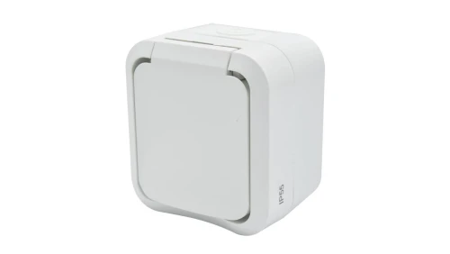 Gniazdo z uziemieniem pojedyncze natynkowe Aqua Pro IP55 białe 60224
