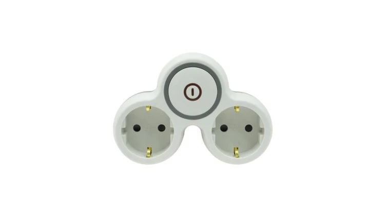 Rozgałęźnik wtyczkowy dwukrotny z włącznikiem z/u schuko R-21BWS/S/B W-72003